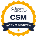 Certified ScrumMaster credential representing Agile leadership and Scrum methodology expertise